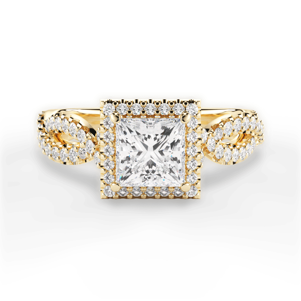 Ritani The Grace Princess Cut 18kt Yellow Gold Diamond Twist Halo Engagement Ring Review & Quality Analysis
