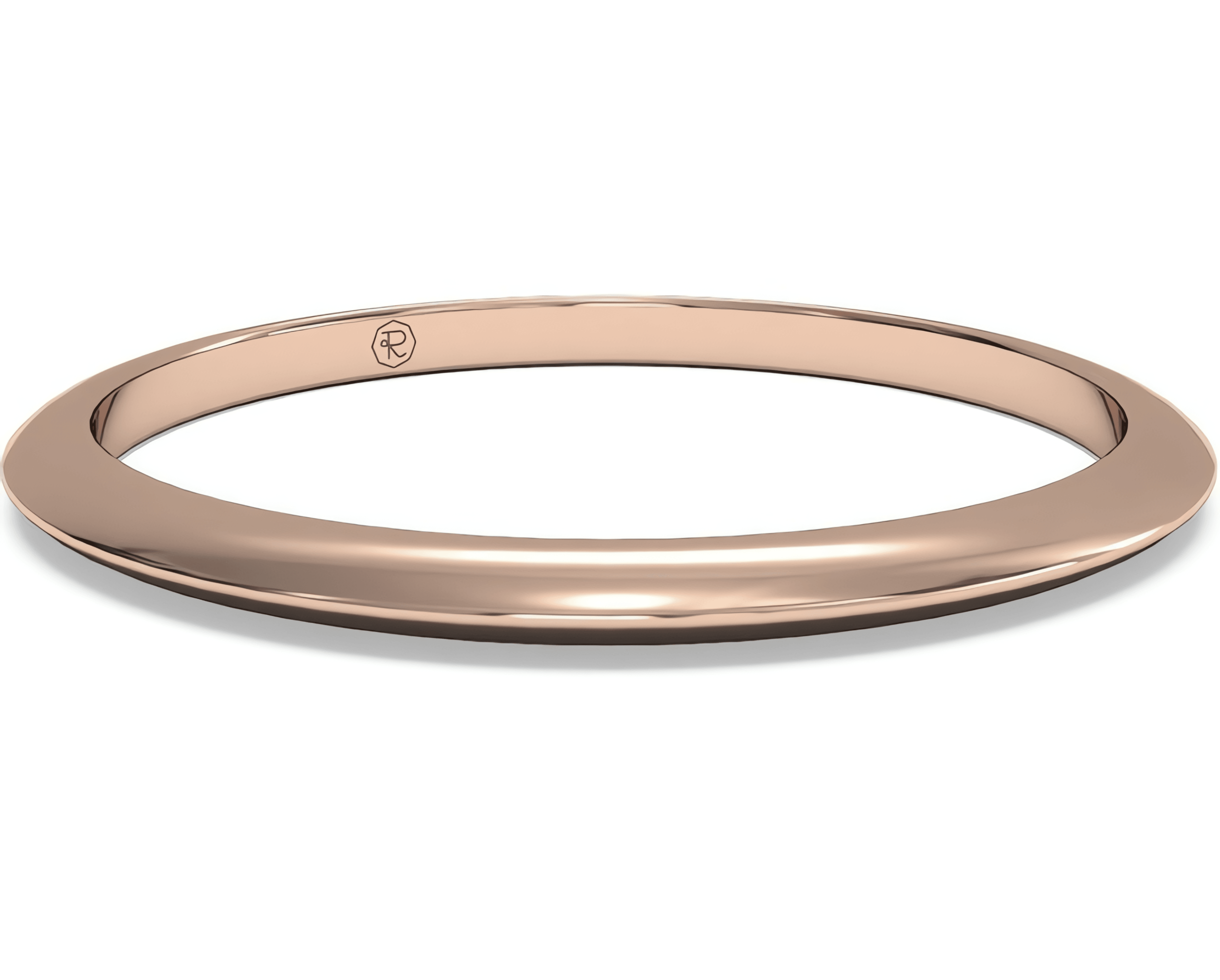 Rose gold wedding ring half round 2.5 mm comfort R25CP00