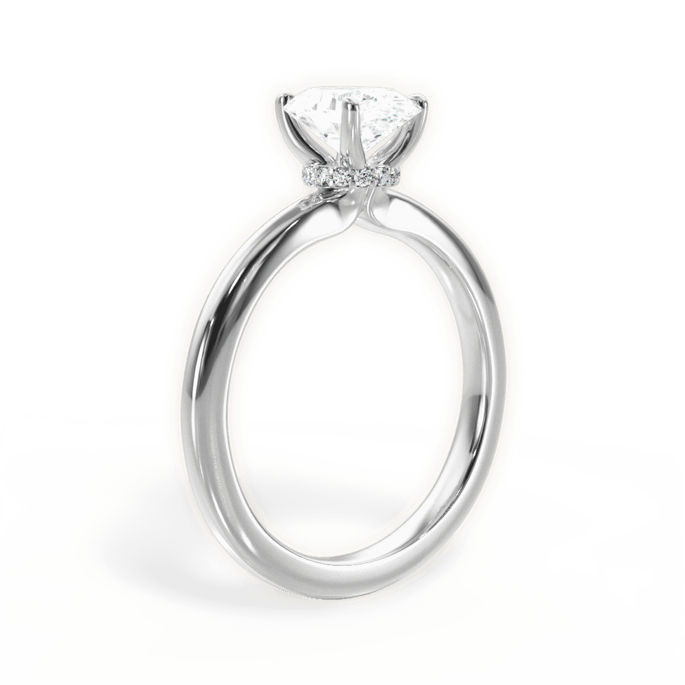 The Priya Oval Cut 14kt White Gold Classic Solitaire Engagement