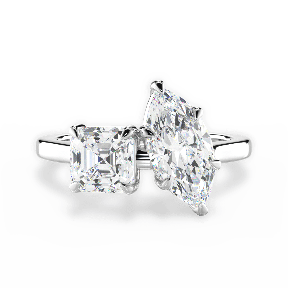 Buy Modern Two Row Pave Three Diamond Ring for Women – Ayaani