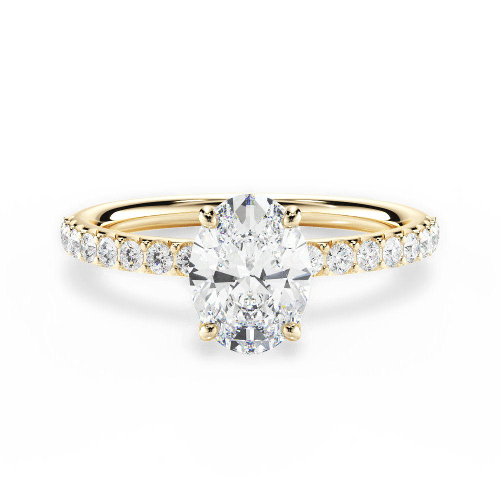 The Gaia Oval Cut 18kt Yellow Gold French-Set Diamond Band
