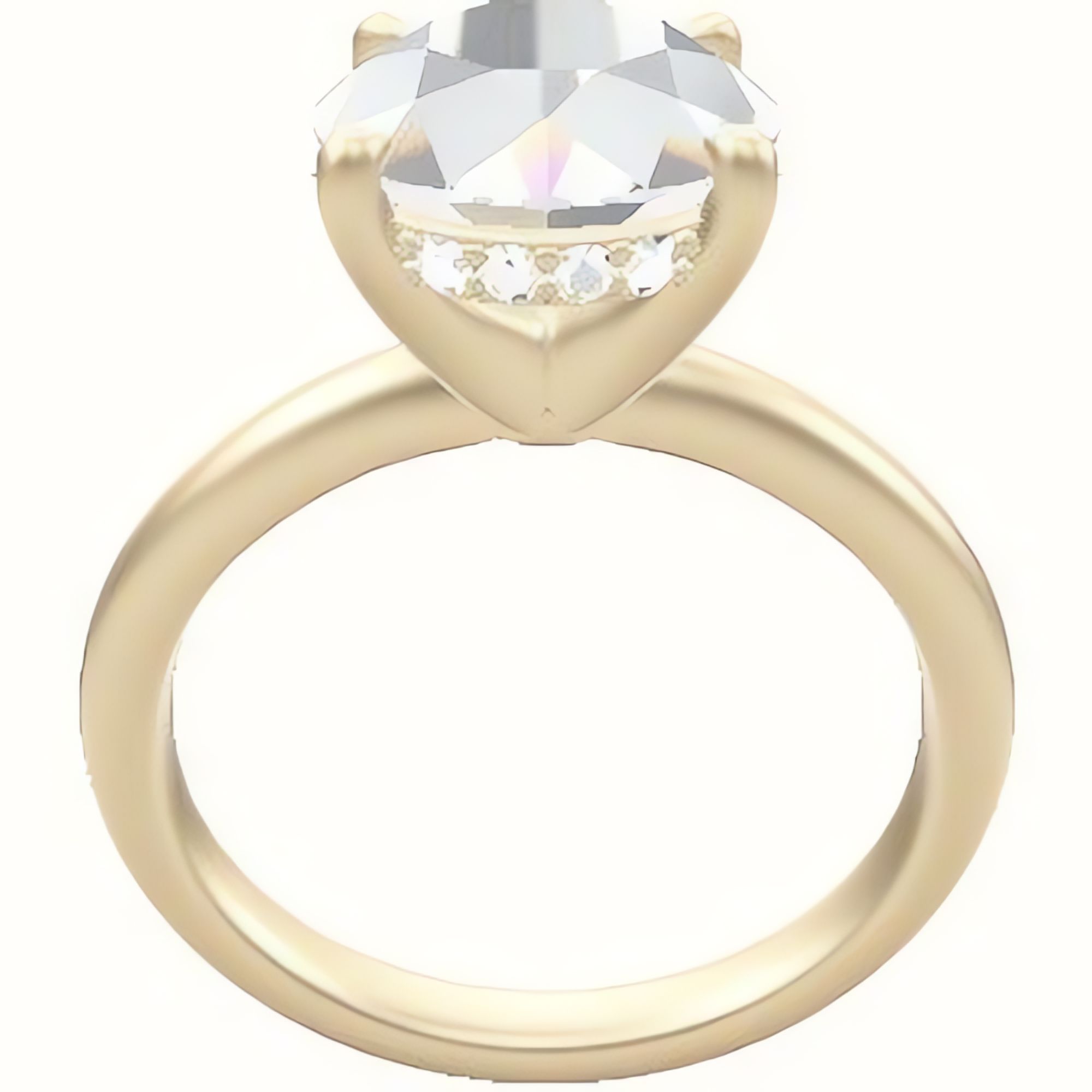 Classic Solitaire Engagement Ring With V Prong with Hidden Halo Head |  Ritani