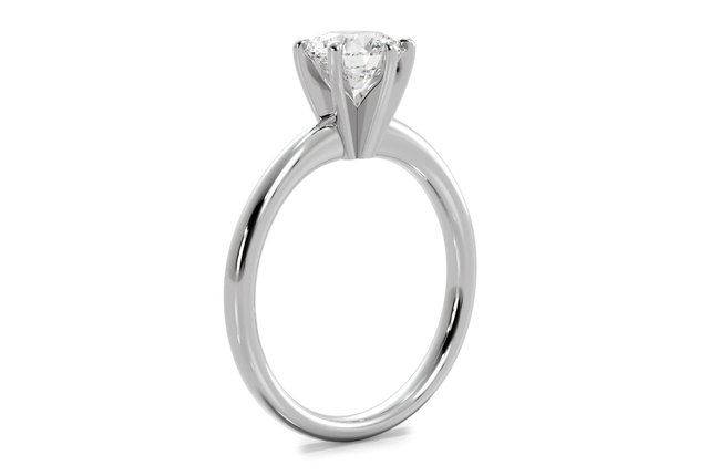 side view of high-set prong engagement ring