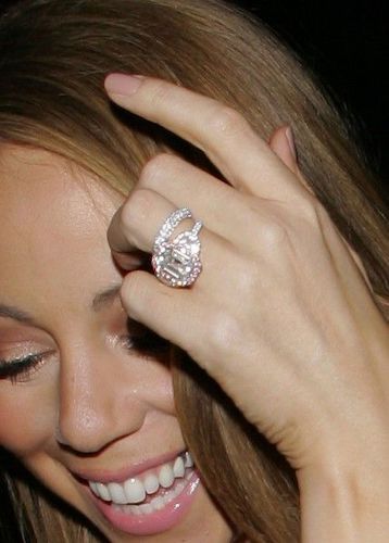 mariah carey's engagement ring with half moon side stones