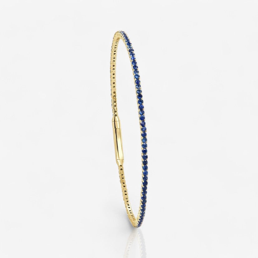 Image of blue sapphire bangle bracelet