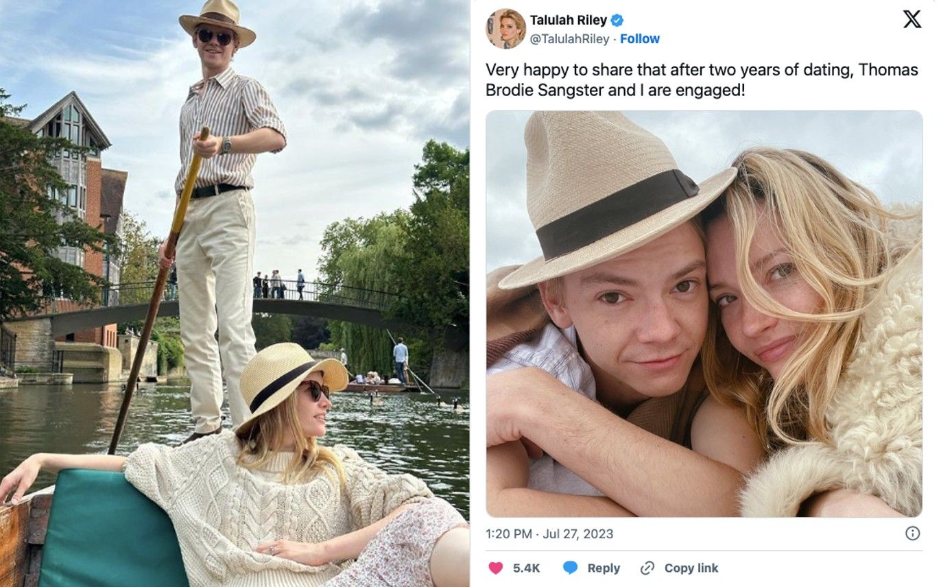 ‘Love Actually’ Actor Thomas Brodie-Sangster is Engaged to Elon Musk's Ex-Wife Actress Talulah Riley   image1