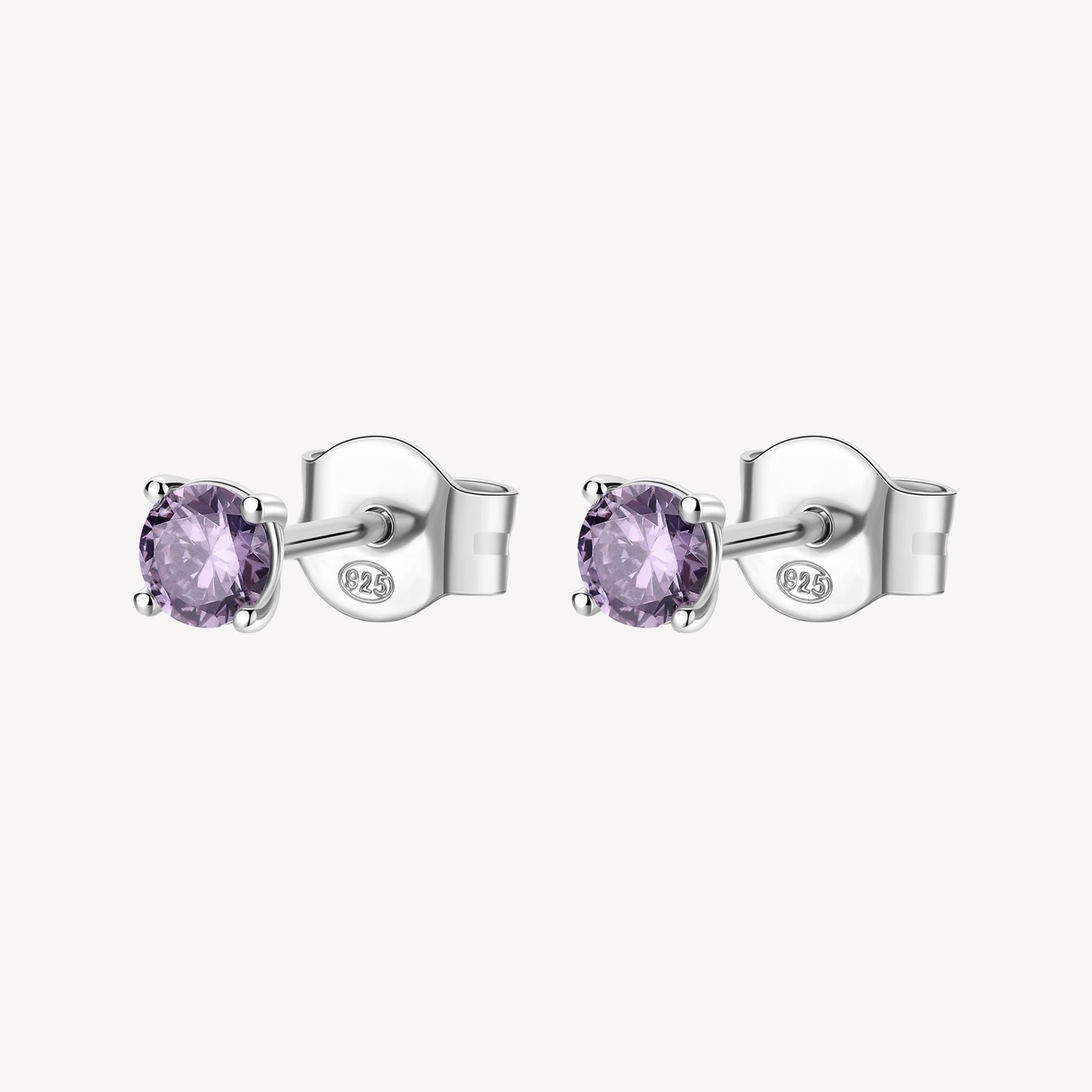 Image of purple amethyst stud earrings