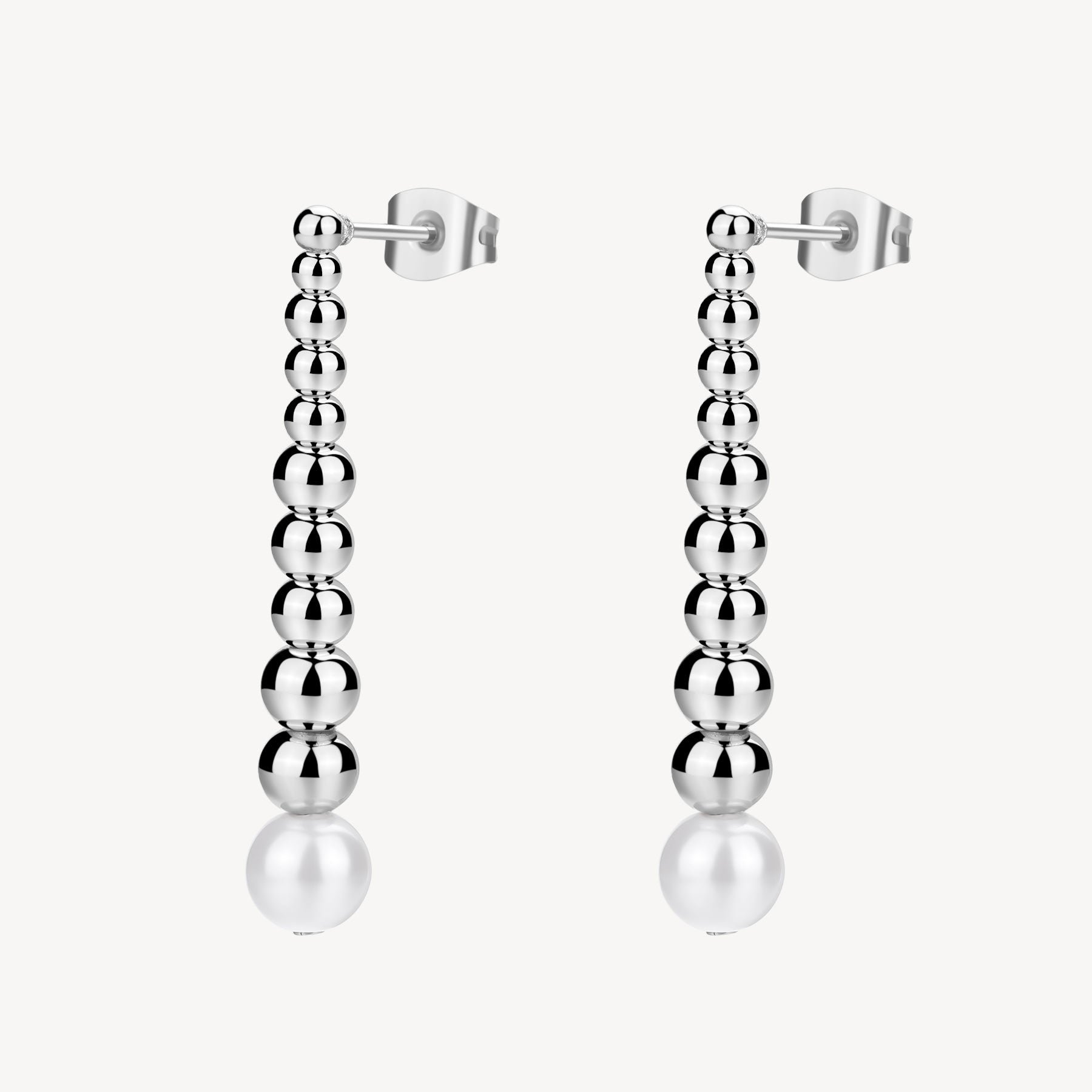 Image of stainless steel bubble shaped drop earrings