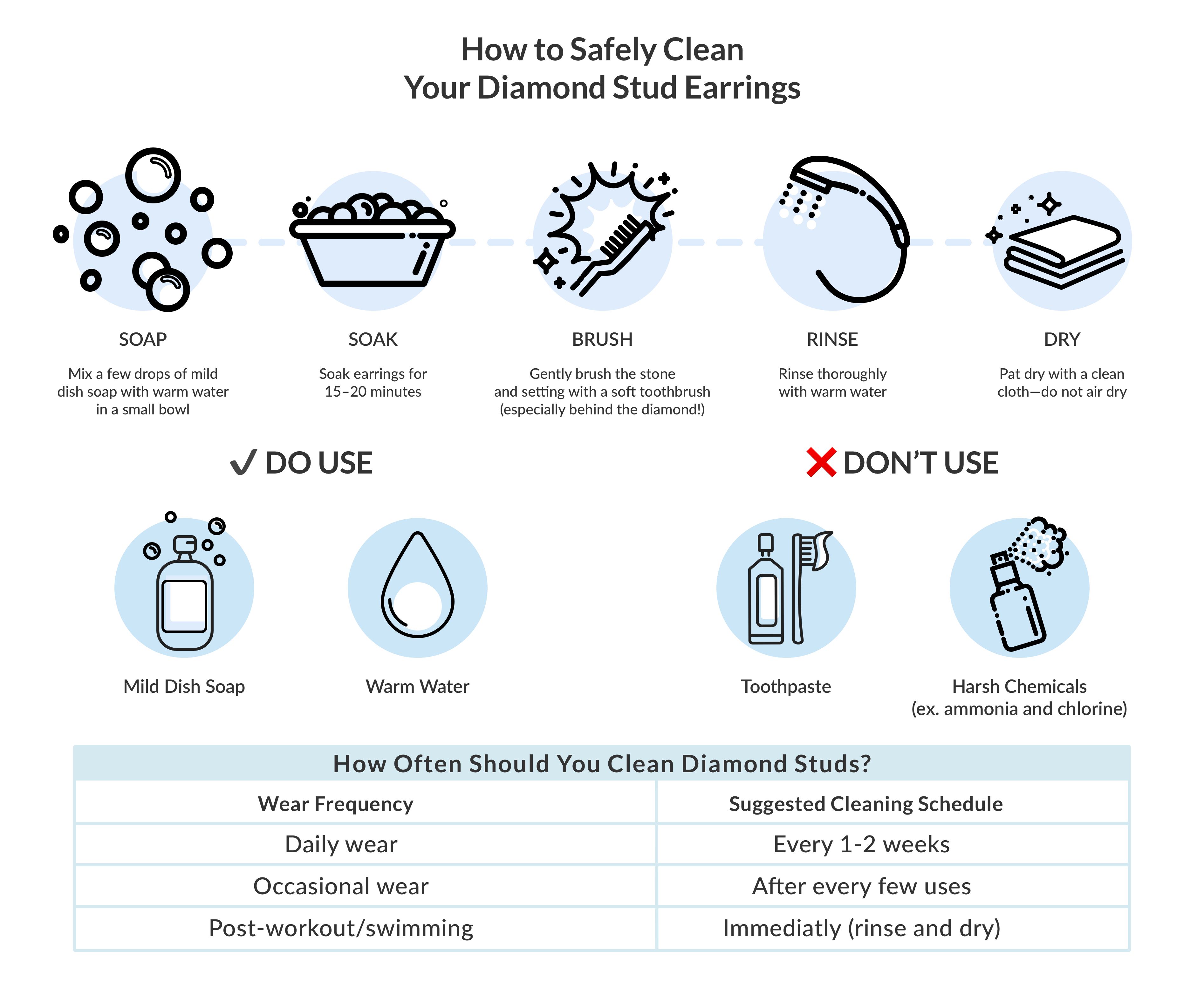 How To Clean Diamond Stud Earrings Safely | Ritani
