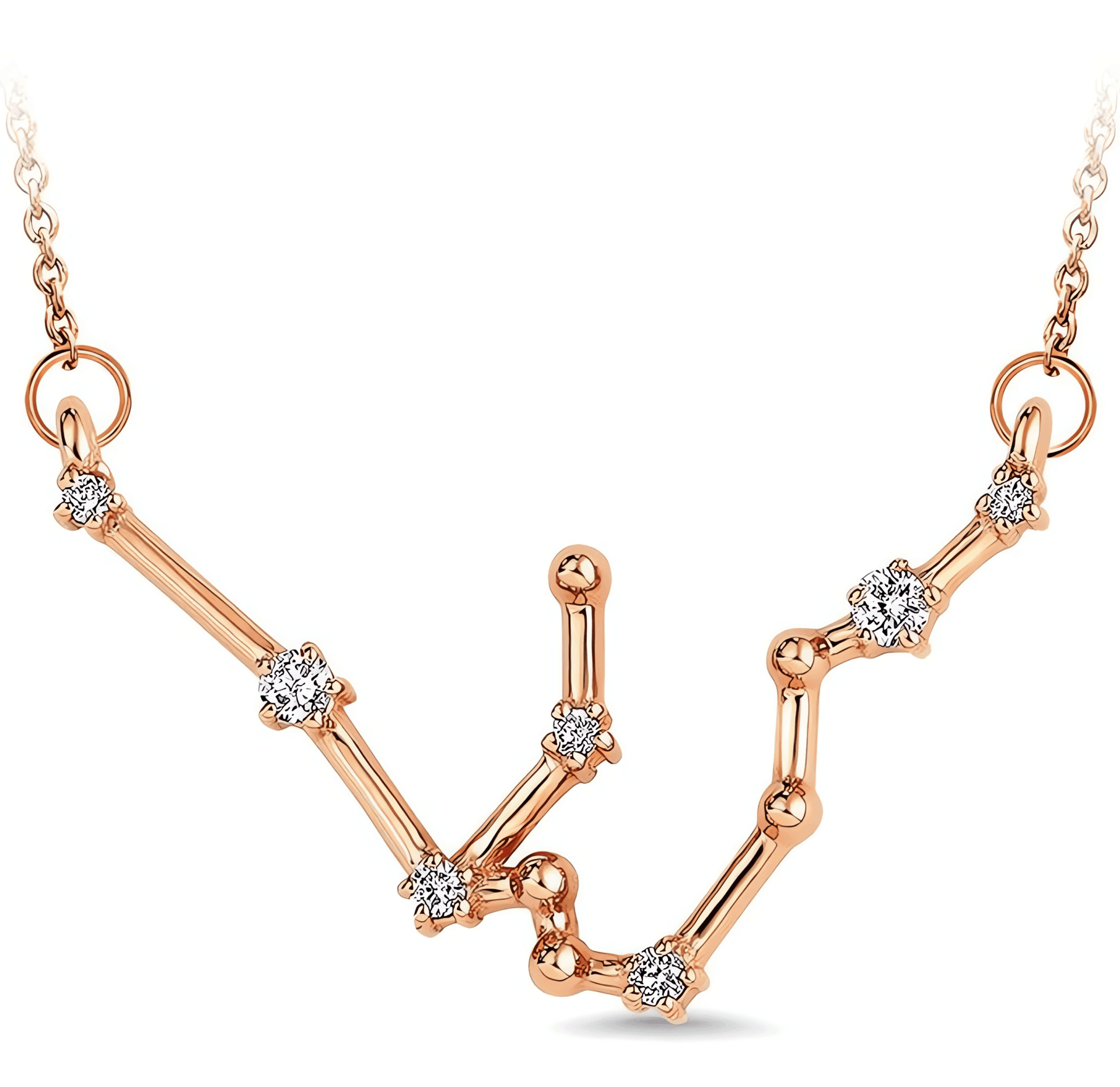 Image of rose gold and diamond constellation necklace