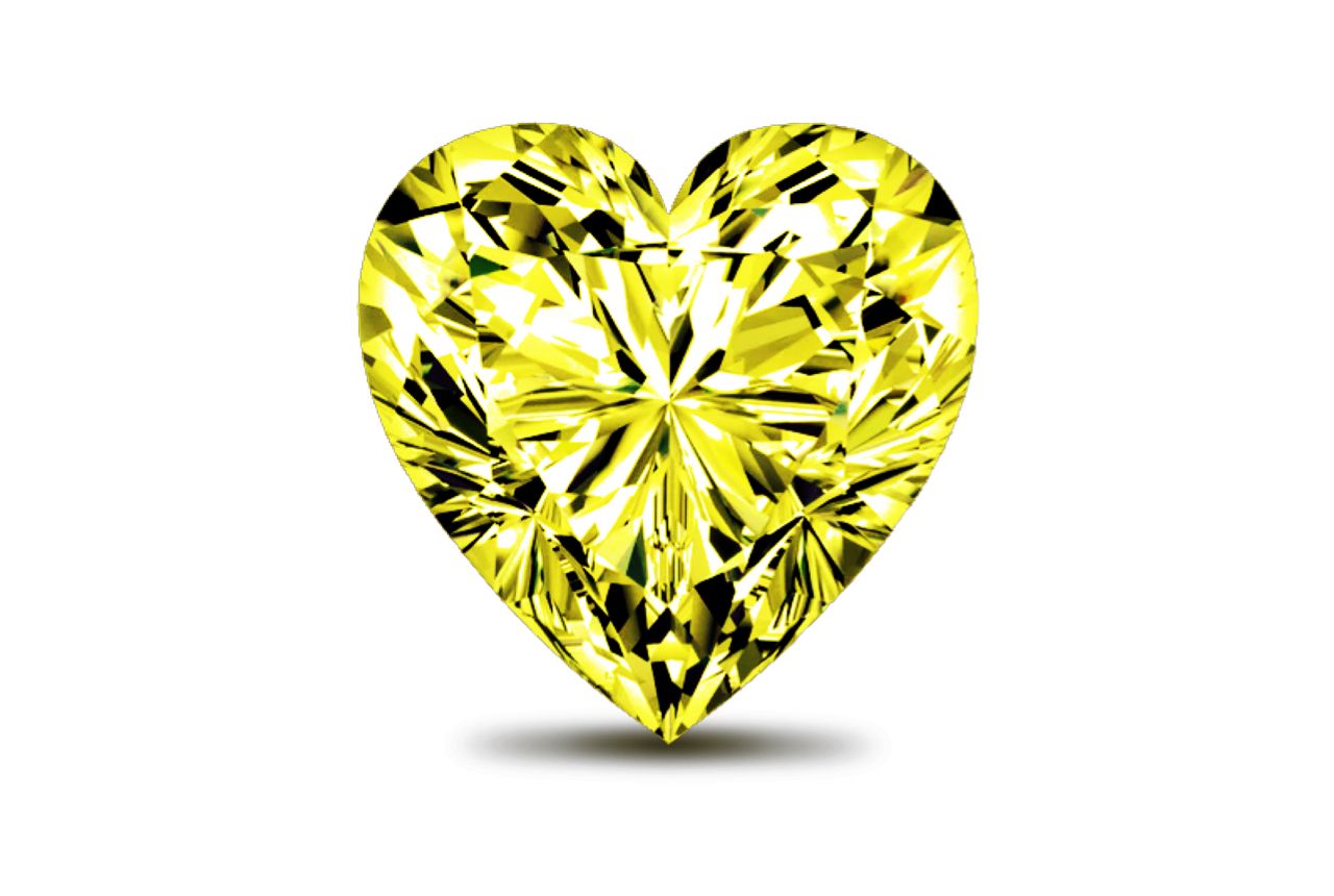 Yellow Diamond Heart Single