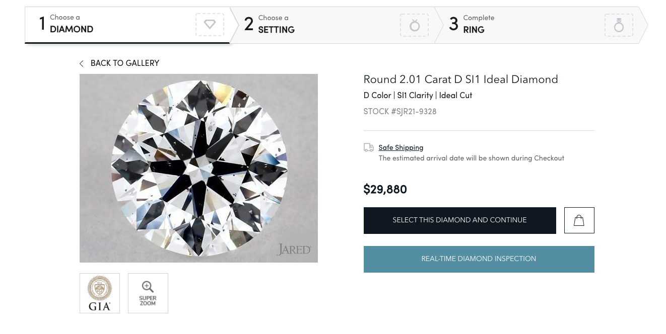 Jared round-cut diamond 