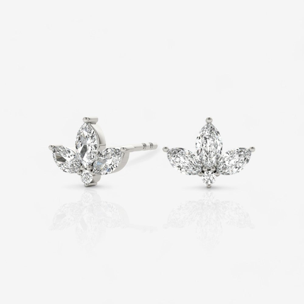 Image of diamond lotus flower earrings