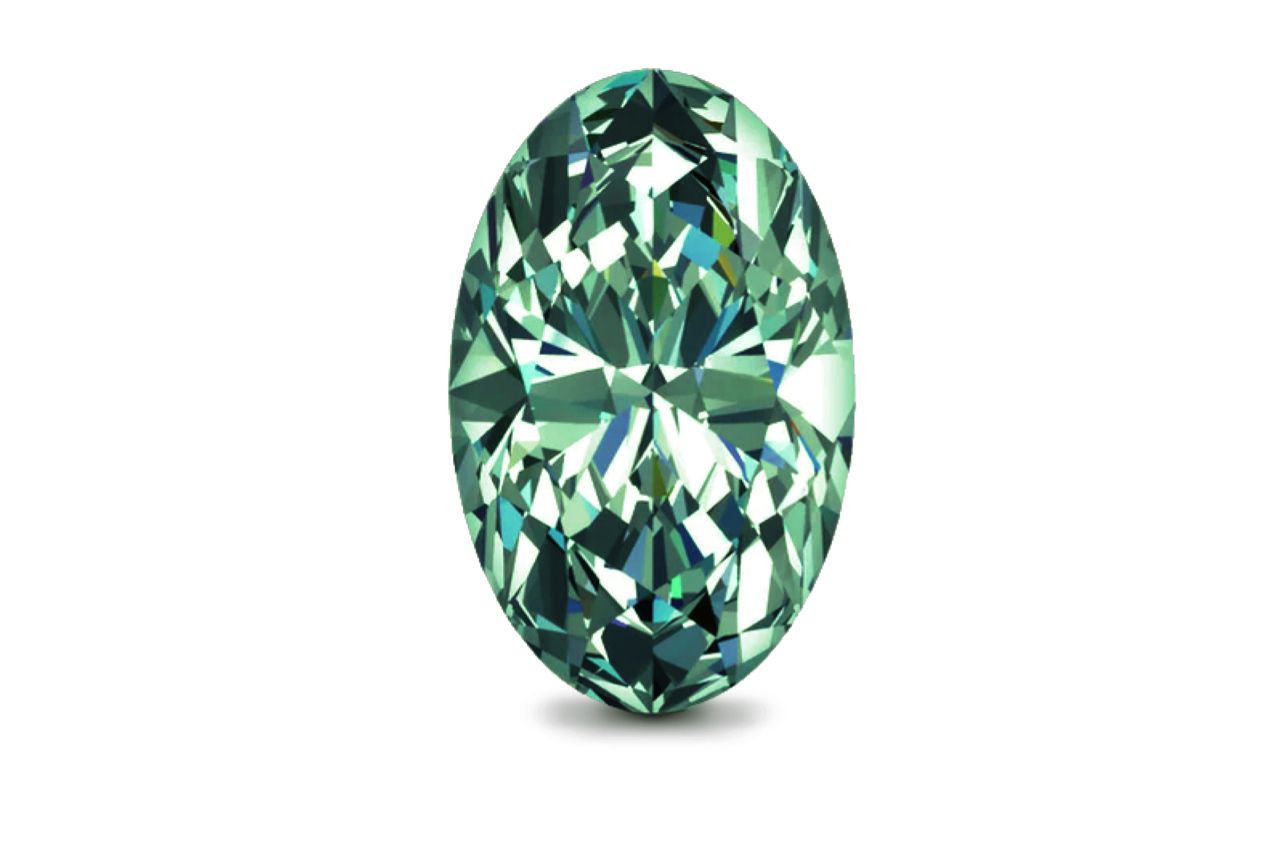 Green Diamond Oval Single