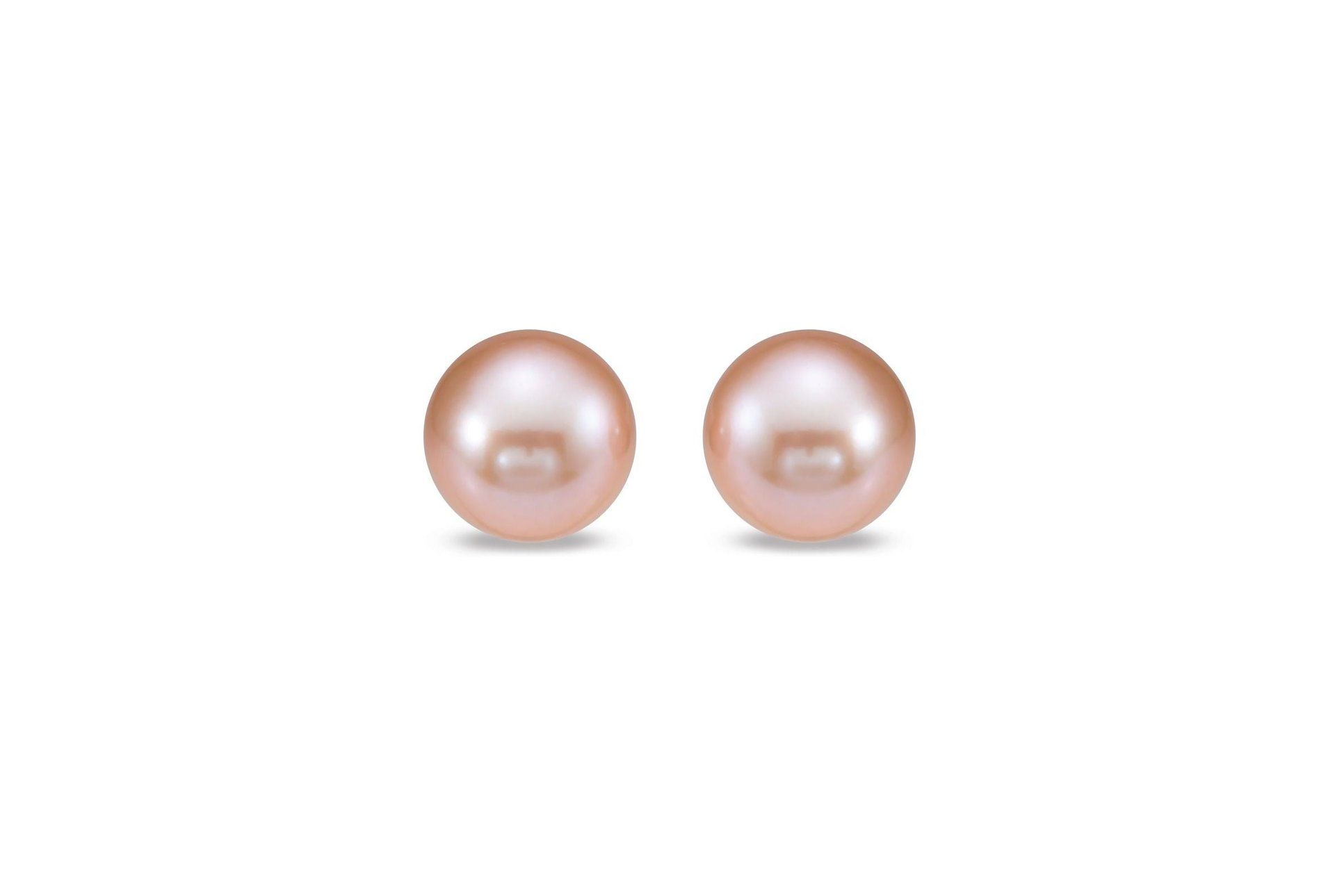 Image of pink pearl stud earrings