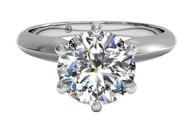 Solitaire Diamond Six-Prong Knife-Edge Engagement Ring