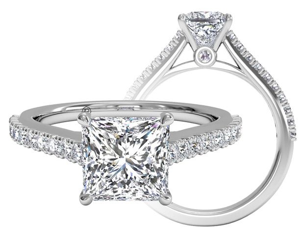 french-set diamond engagement ring