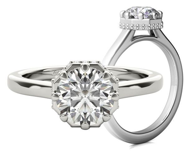 8 prong octagon solitaire engagement ring