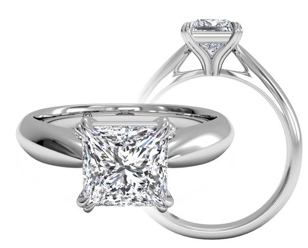 Princess Cut Platinum Double Prong Engagement Ring by Ritani