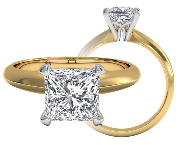 timeless yellow gold princess cut solitaire engagement ring