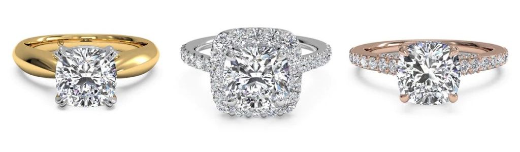 cushion cut diamond rings