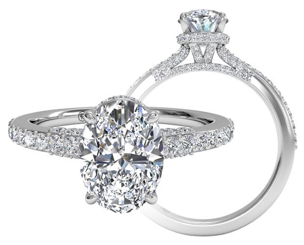 hidden halo oval engagement ring