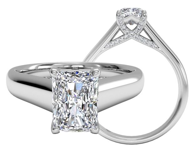 solitaire radiant cut engagement ring