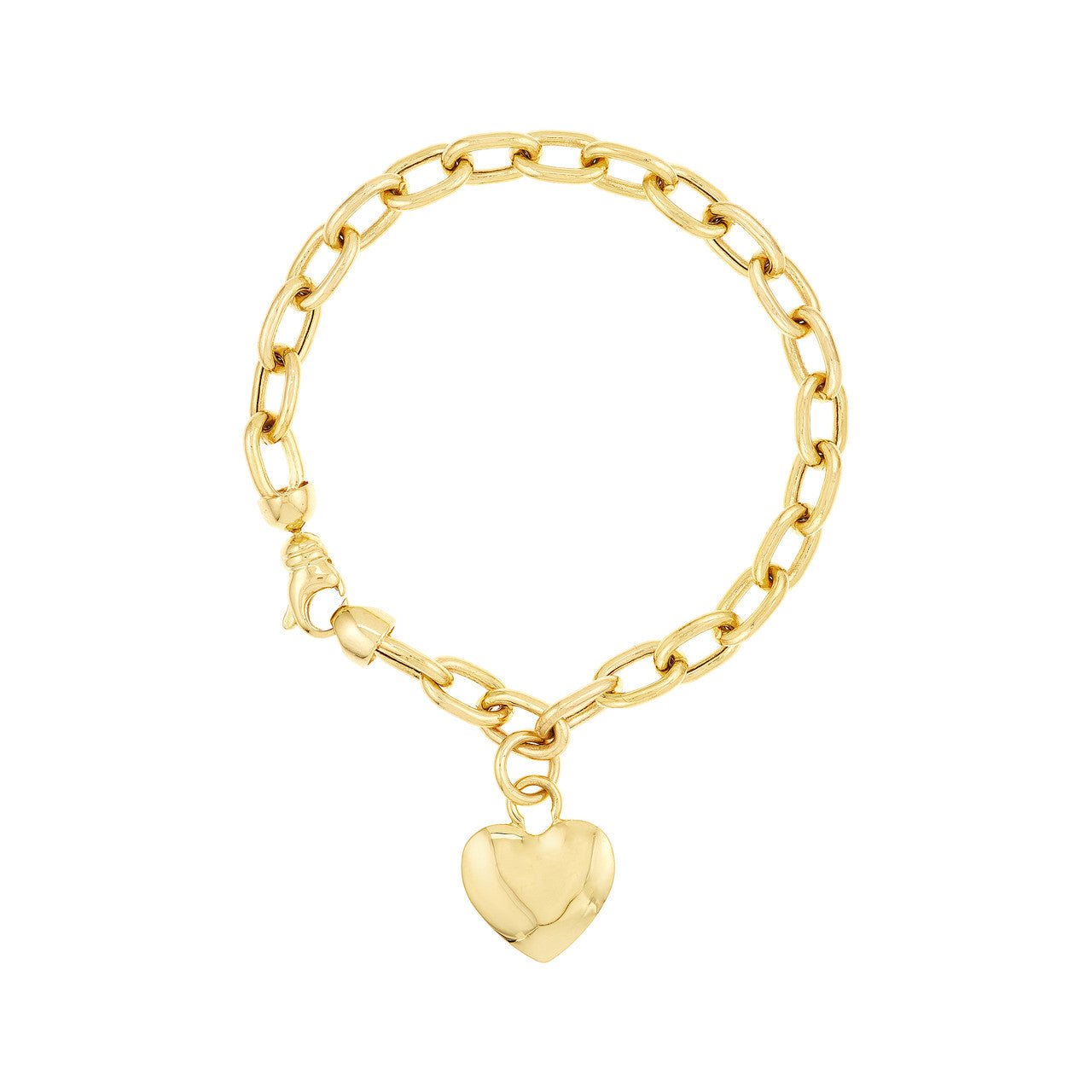 Image of Yellow Gold Heart Charm Bracelet