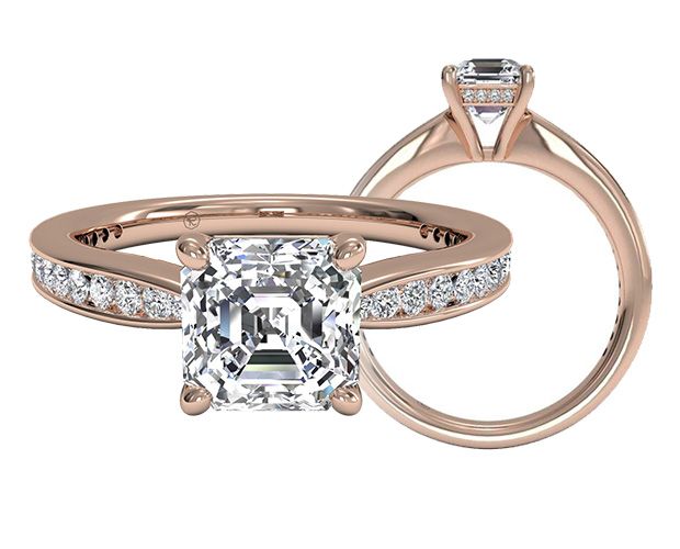 rose gold asscher-cut diamond engagement ring