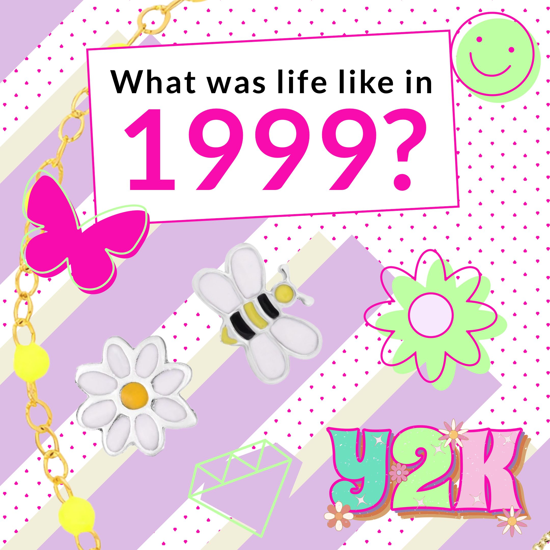 Y2K themed image that says what was life like in 1999?