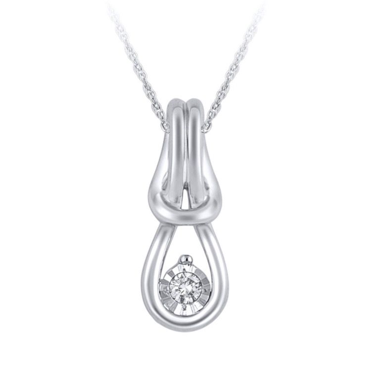 Sterling Silver Diamond Love Loop Pendant