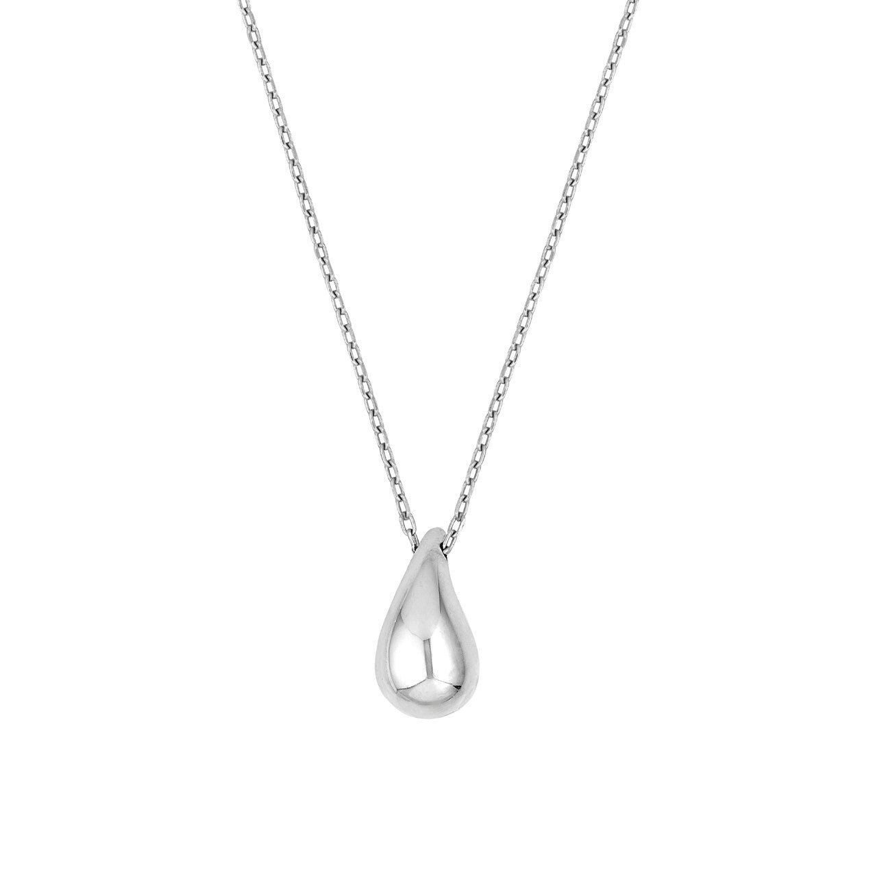 Image of silver teardrop pendant necklace