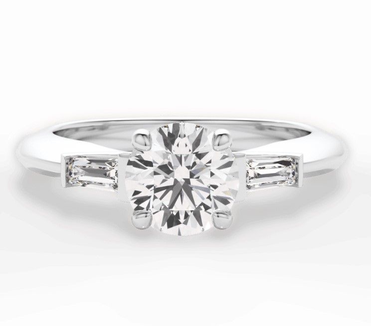 Image of three stone diamond engagement ring