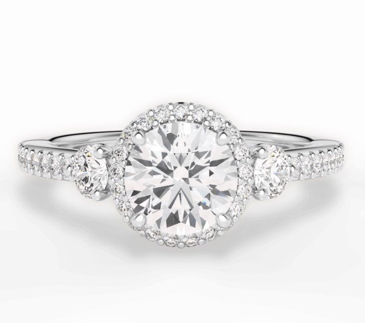 Image of three stone diamond engagement ring