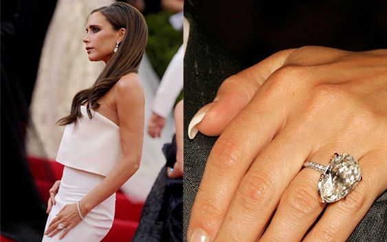 Victoria Beckham's pear-shaped engagement ring