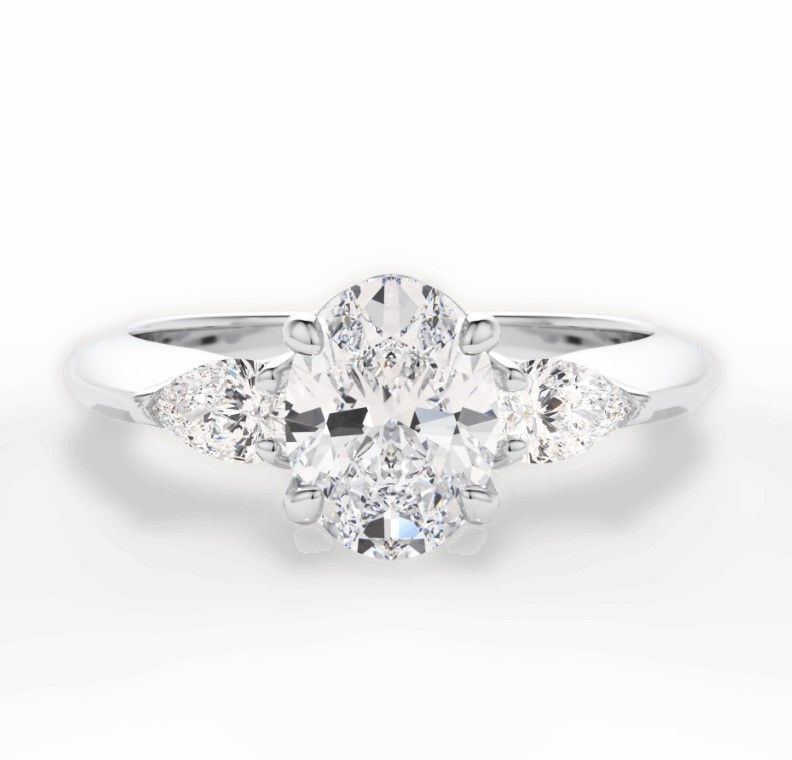 Image of three stone diamond engagement ring