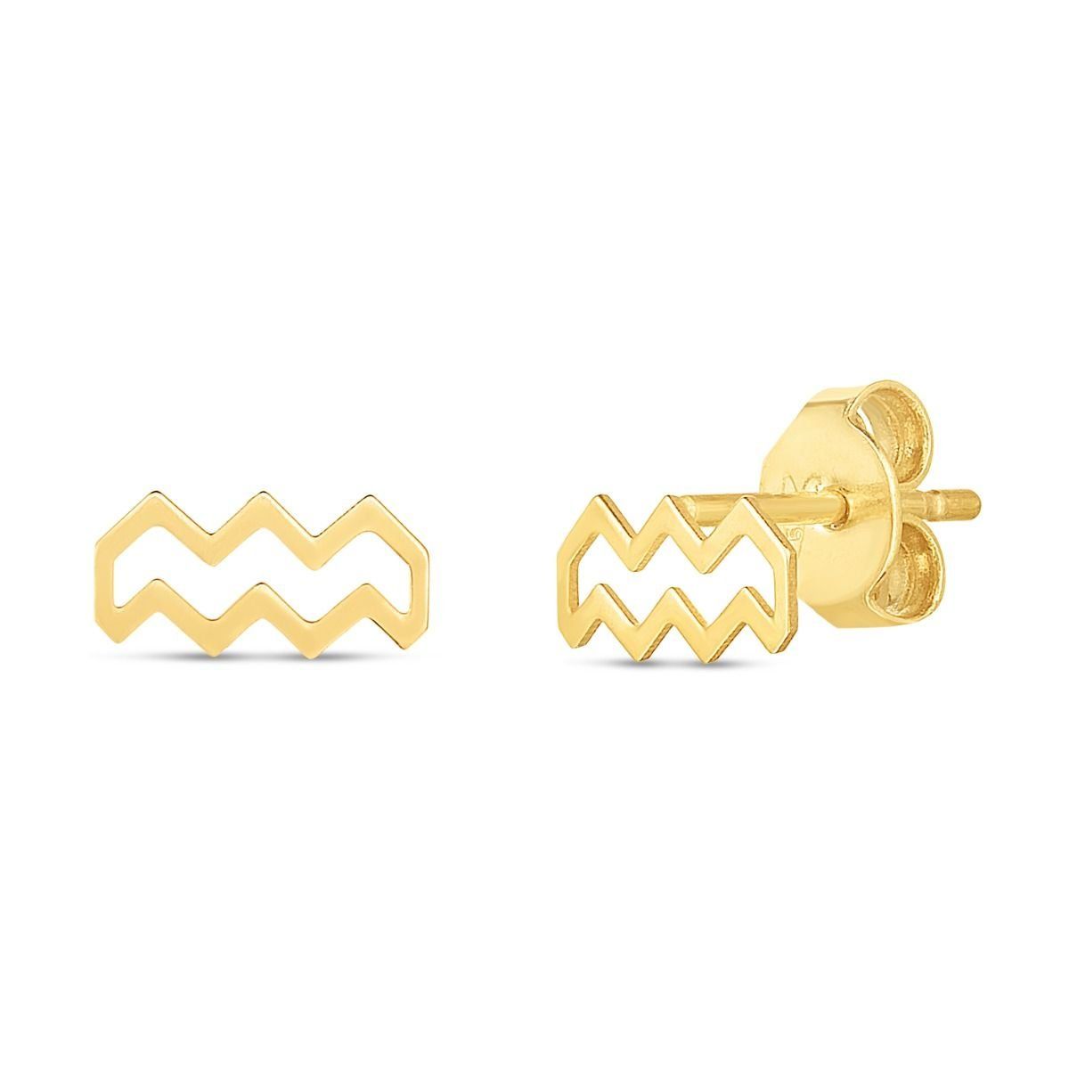 Image of gold Aquarius zodiac sign earrings