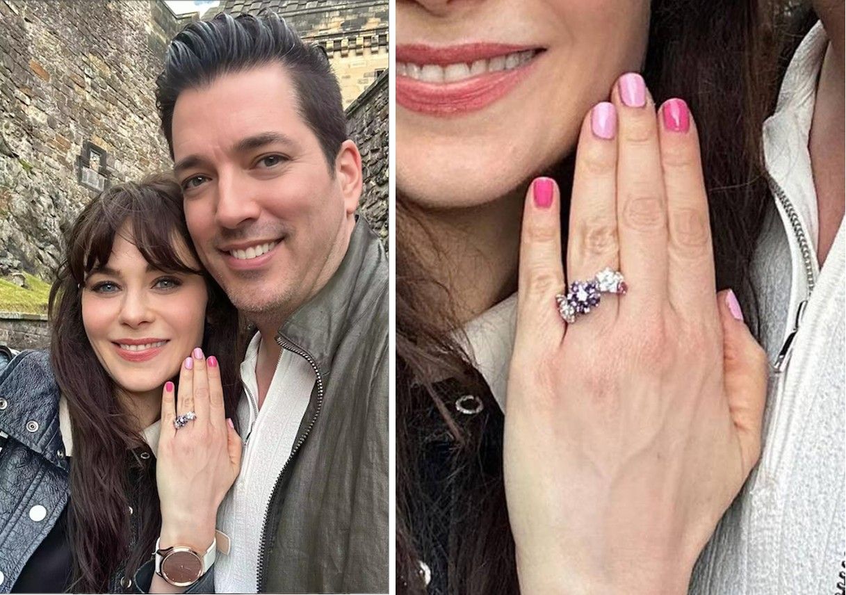 Zooey Deschanel is Engaged—See Her Unique Custom Engagement Ring from Fiancé Jonathan Scott  image1