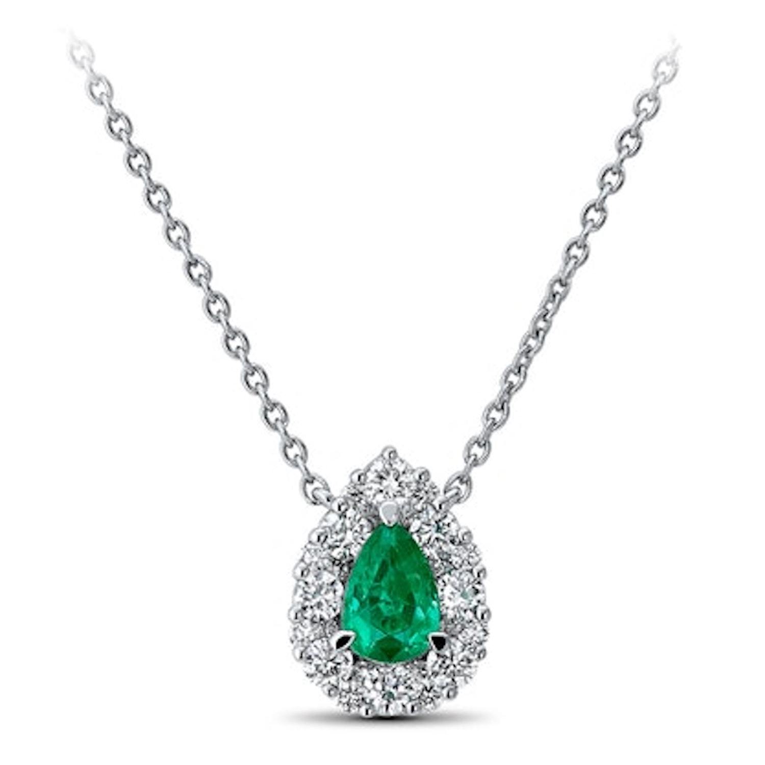 emerald pear-shaped necklace