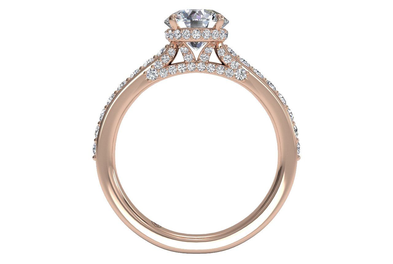 rose gold hidden halo engagement ring
