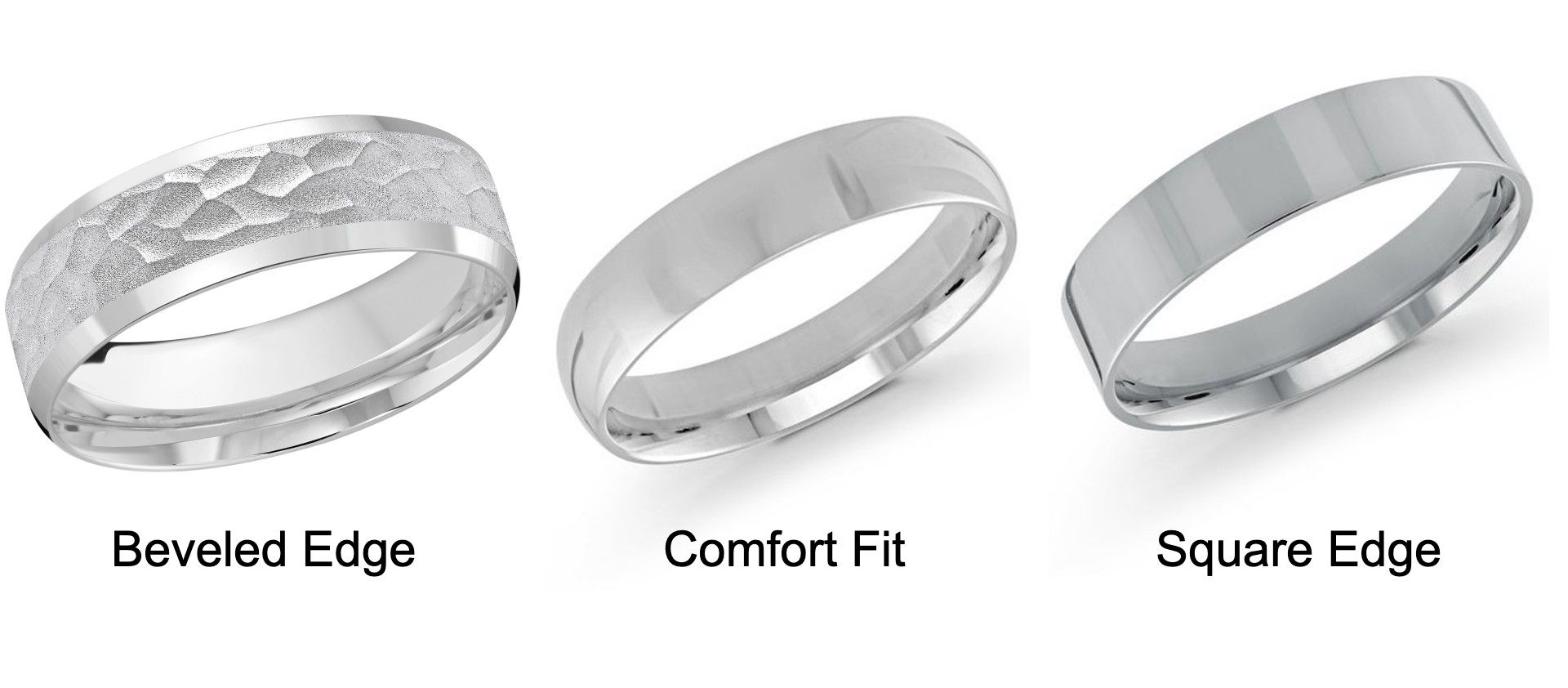 beveled edge wedding ring compared to other wedding rings