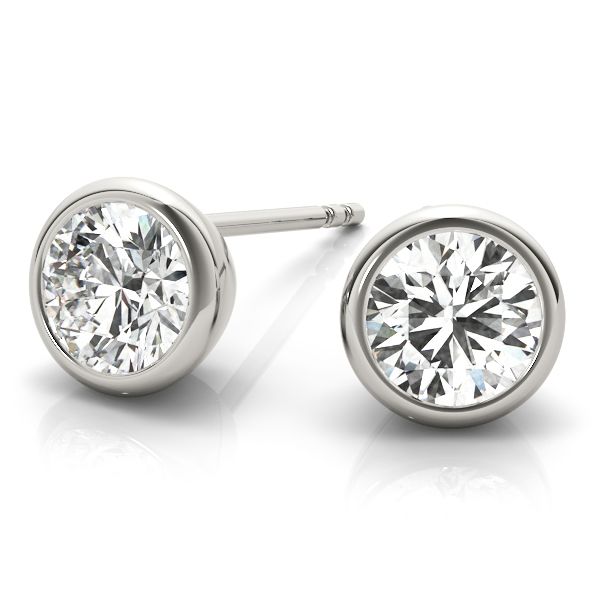 bezel-set diamond studs