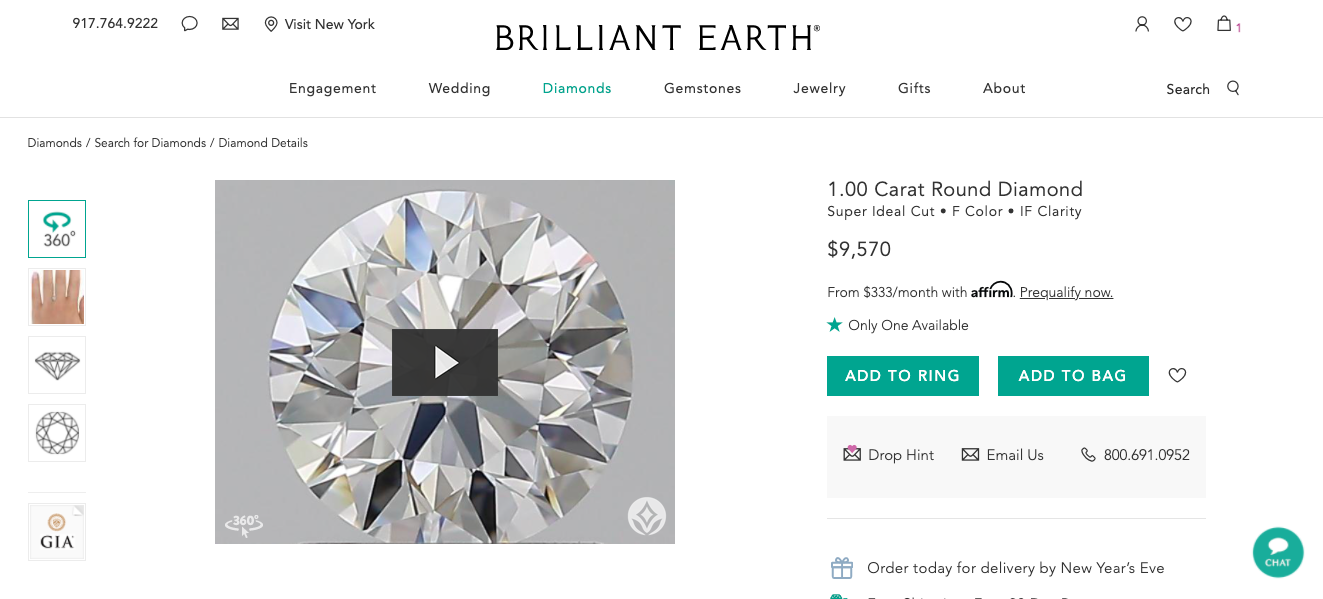 Brilliant Earth diamond