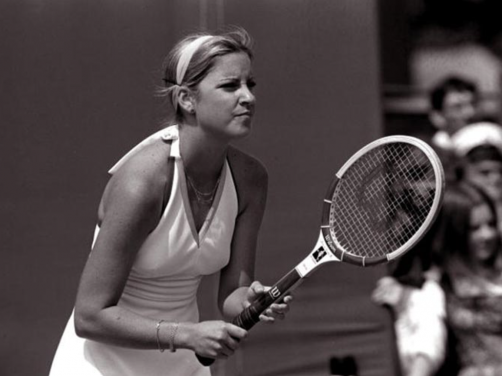 Chris Evert playing tennis