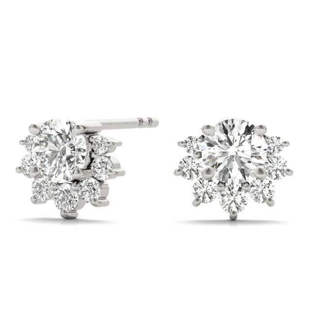 Diamond Stud Earrings, .50 Carat Total, G/H/I SI1, 14K White Gold