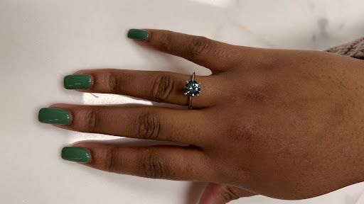 Ritani Colored Lab Diamond Engagement Ring Green Diamond