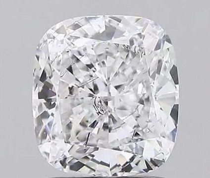 cushion-cut diamond with inclusions