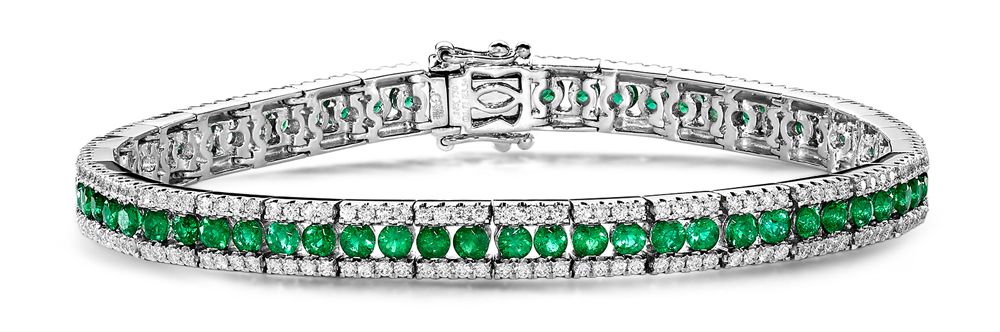 diamond and emerald tennis bracelet