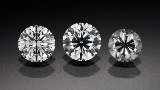 three round cut diamonds