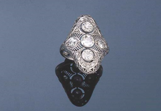 Edwardian-era platinum diamond ring
